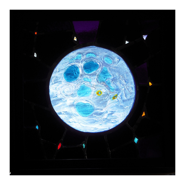 Blue Moon, Cast GLass and Stained Glass
